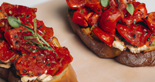 Italská rajčatová bruschetta se sýrem.
