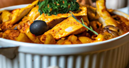 Kuřecí kořeněné ratatouille s bramborami.