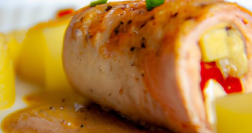 Kuřecí roláda s broskvemi