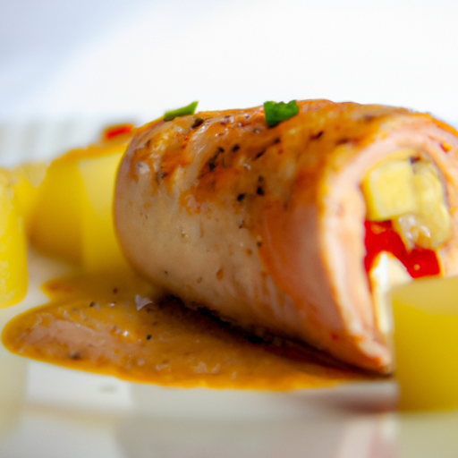 Kuřecí roláda s broskvemi