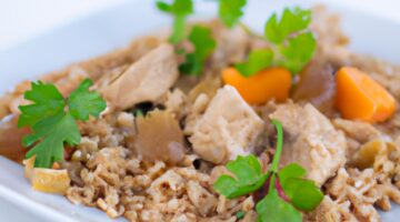 Kuře s fazolemi a rýží.