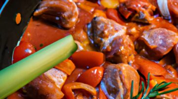 Kuře cacciatore s rajčaty a bylinkami.