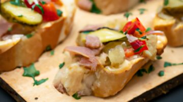 Italské bruschetty s rajčaty a bazalkou.