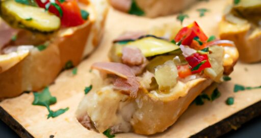 Italské bruschetty s rajčaty a bazalkou.