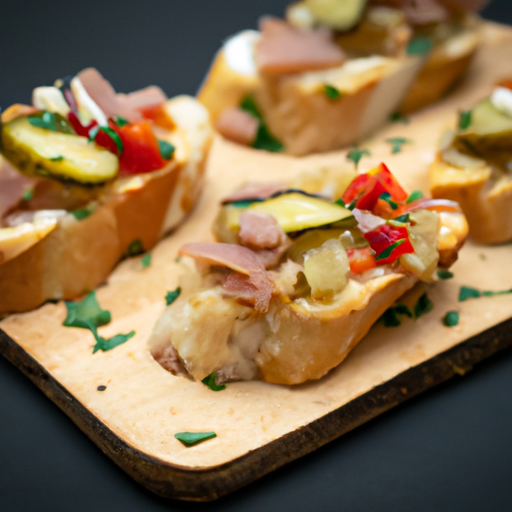 Italské bruschetty s rajčaty a bazalkou.