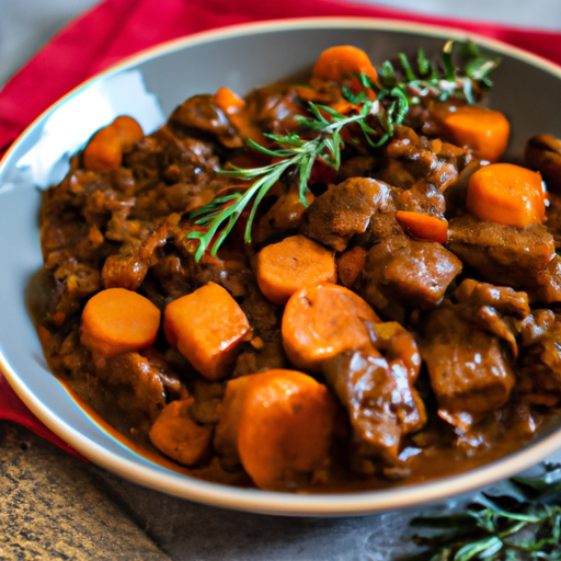 Hovězí Bourguignon s karotkou.