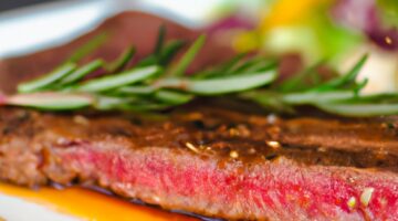 Hřebíčkový vepřový steak s brusinkovou omáčkou.