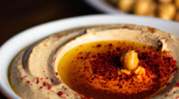 Dýňový hummus s harissou.