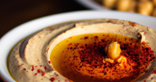 Dýňový hummus s harissou.