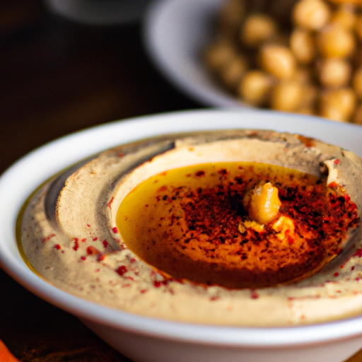 Dýňový hummus s harissou.