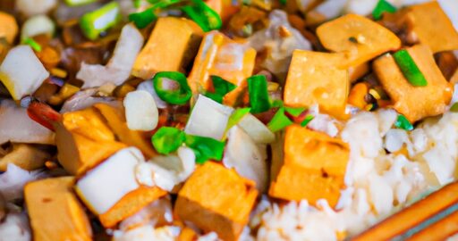 Křupavé tofu s rýží a zeleninou