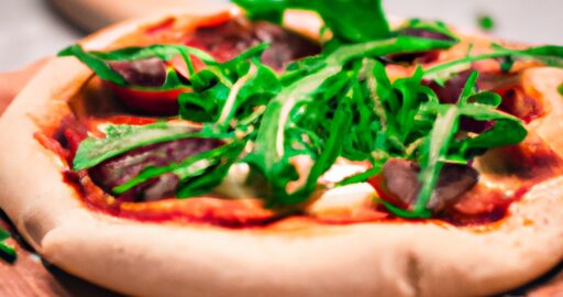 Pizza s plátky šunky.