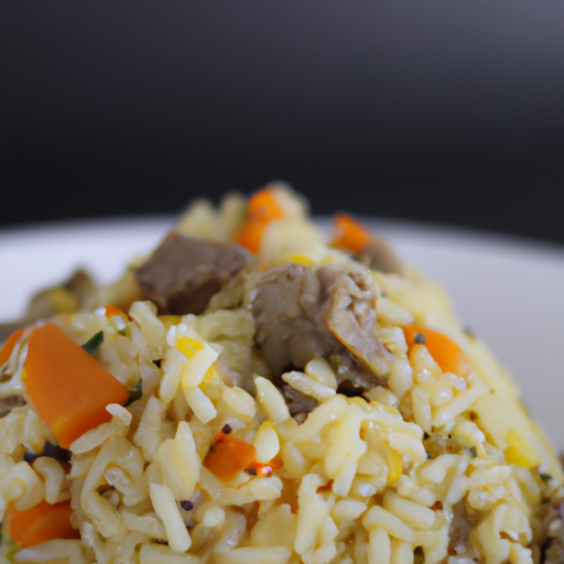 Ryžový pilaf s hovězím a hráškem