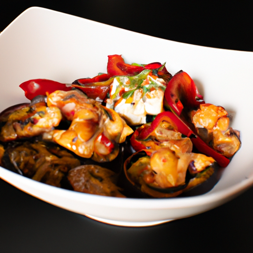 Zapečené plněné papriky a rajčata