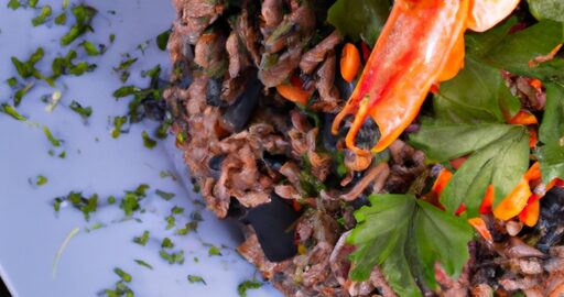 Černé rizoto s krevetami