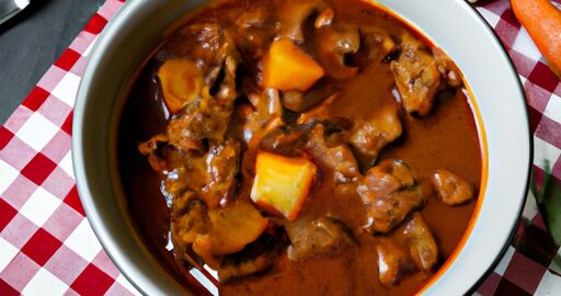 Hovězí bourguignonský guláš s houbami