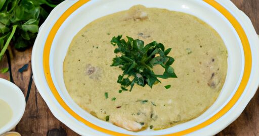 Houbová polévka s pažitkou