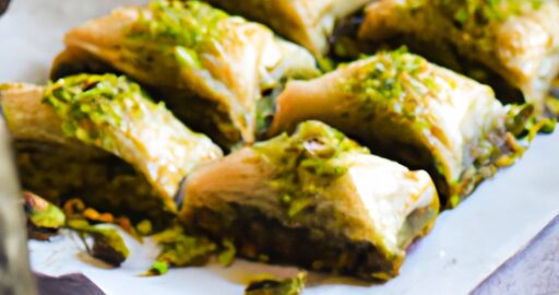 Baklava s pistáciemi a růžovou vodou