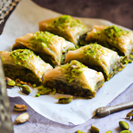 Baklava s pistáciemi a růžovou vodou