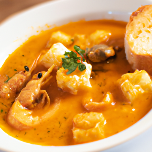 Bouillabaisse s aiolim a krutony.