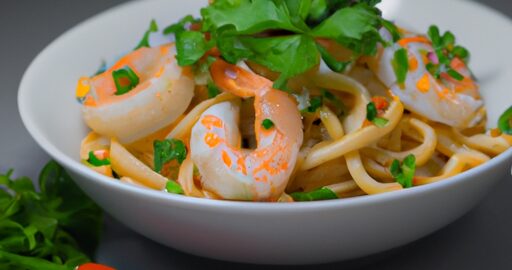 Rýžové nudle se zeleninou a krevetami