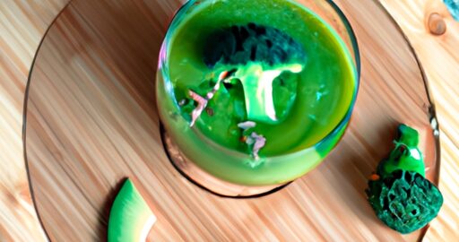 Brokolicový koktejl s avokádem.