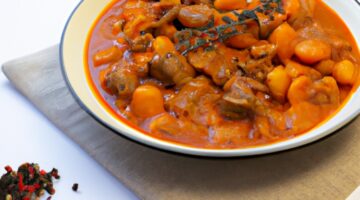 Rajský guláš s hovězím.