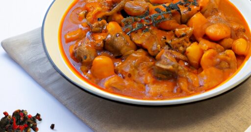 Rajský guláš s hovězím.