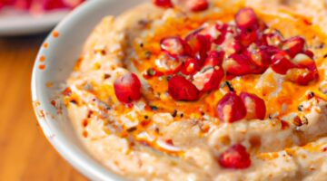 Hummus s ořechy a granátovými semínky