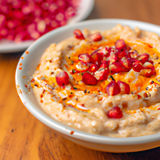 Hummus s ořechy a granátovými semínky