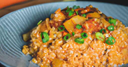 Kimchi fried rice s vajíčkem.