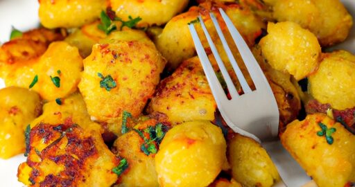 Smažená ískové kouličky s omáčkou.