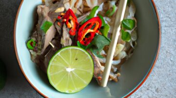 Hovězí pho s koriandrem a limetkou