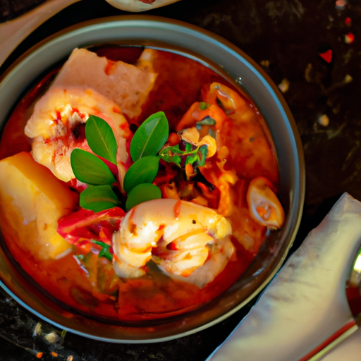 Bouillabaisse rybí polévka s krusty.