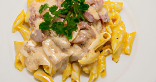 Penne alla carbonara.