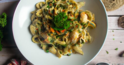 Nudle s kuřecím masem a zeleninou