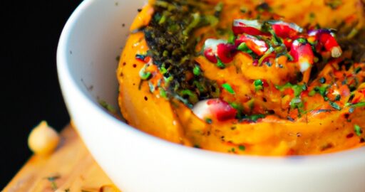 Dýňový hummus s granátovými semínky