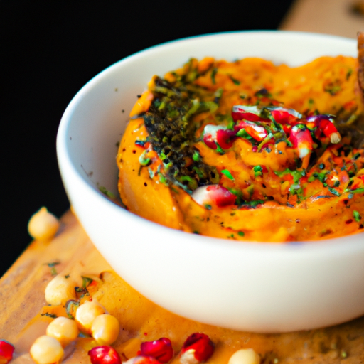 Dýňový hummus s granátovými semínky