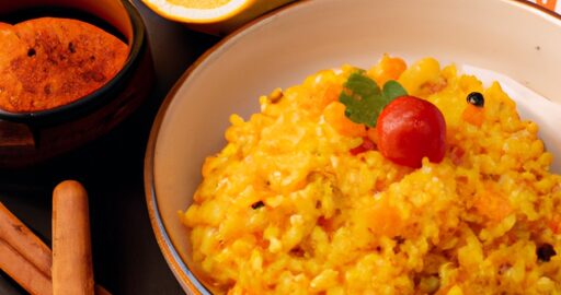 Dal khichdi s batátovými hranolky