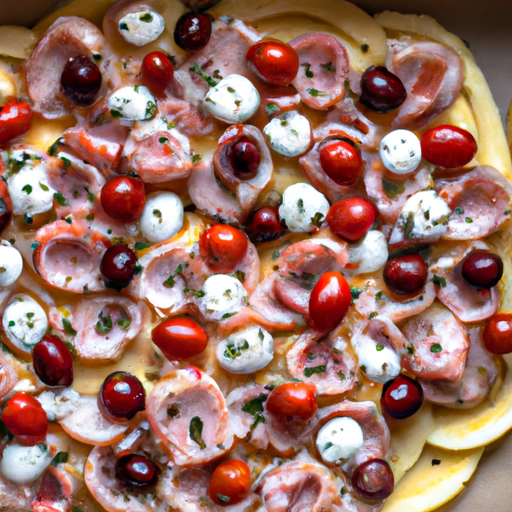 Kuřecí tarte flambee.