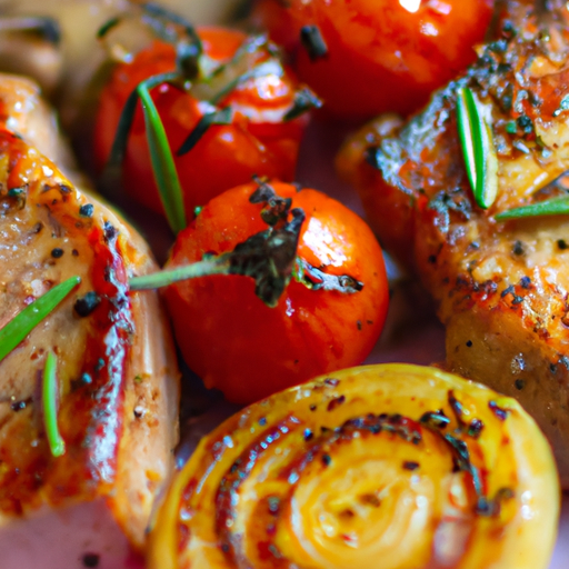 Vepřové plátky na grilu.