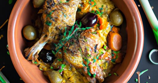 Marocká tajine s kuřecím masem.