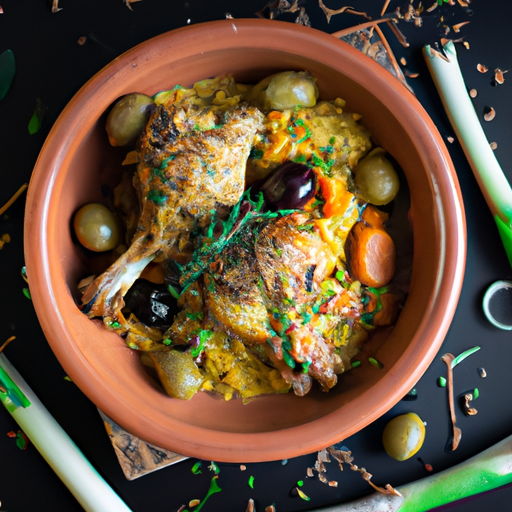 Marocká tajine s kuřecím masem.