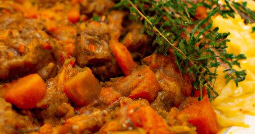 Kari z hovězího masa s bobkovým listem.