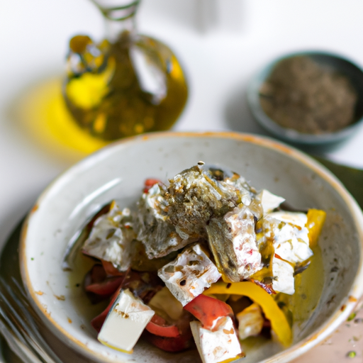 Jahodový salát s feta sýrem.