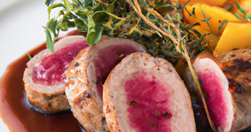 Pečený kachní filet s brusinkami