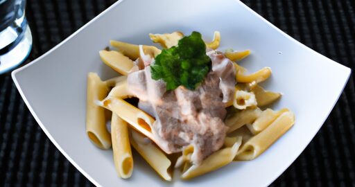 Penne alla vodka so šunkou.