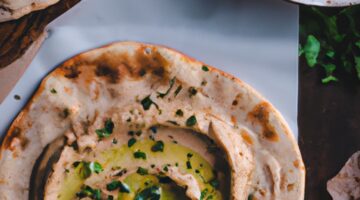 Chléb pita s hummusem