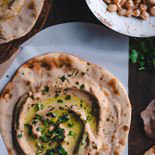 Chléb pita s hummusem