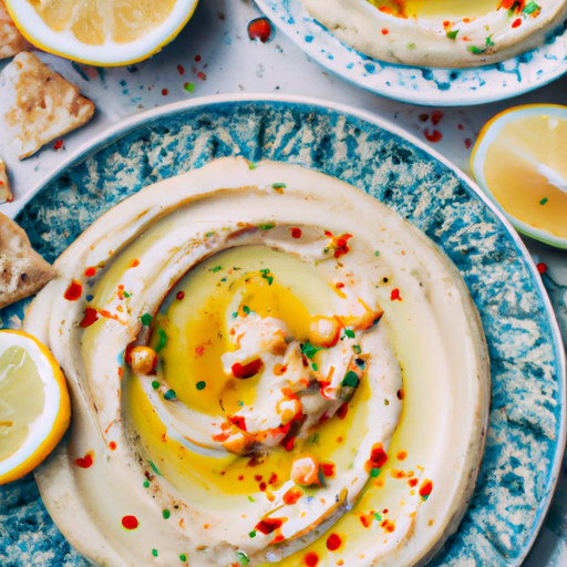 Hummus s využitím cizrny a citronové šťávy.
